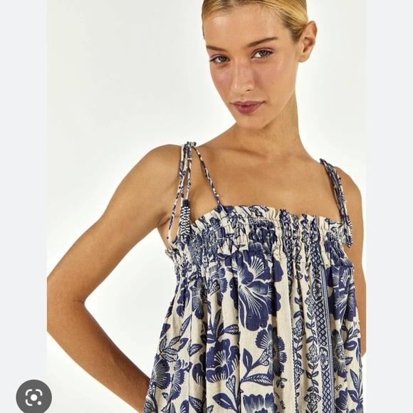 FARM Rio | Dresses | Farm Rio Blue Pineapple Garden Maxi Dress | Poshmark